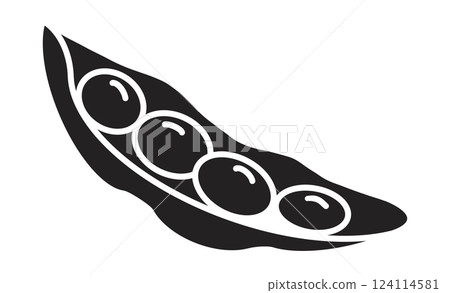 簡單的毛豆線圖標 124114581