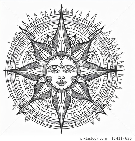 太陽影像插圖 124114656