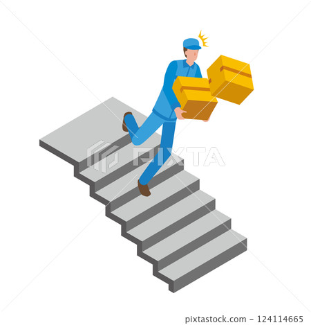 Falling from stairs 124114665