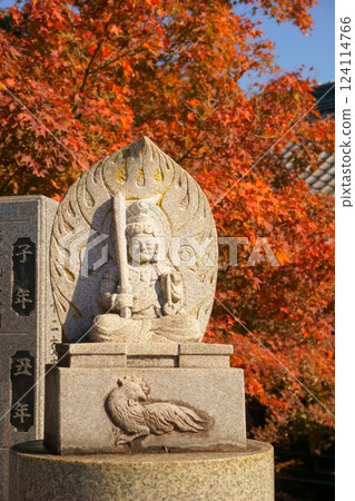 繼王觀音寂光院的不動明王像被秋葉包圍 124114766