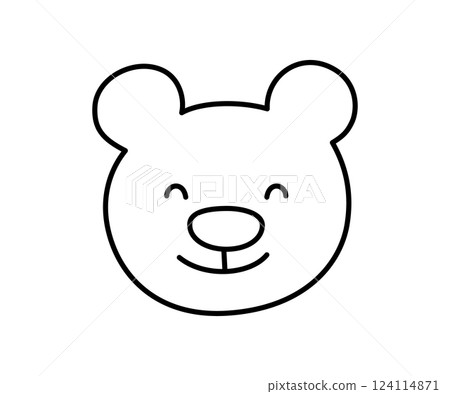 Cute doodle happy bear face icon. Smile laughing bear. Teddy kawaii emoji. Hand drawn animal emoticon. Good mood. Expression teddy head. Vector illustration isolated on white background Cute doodle happy bear face icon. Smile laughing bear. Teddy kawaii emoji. Hand drawn animal emoticon. Good mood. Expression teddy head. Vector illustration isolated on white background 124114871