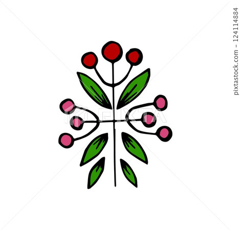 Textile template. Decorative folk element, decor 124114884