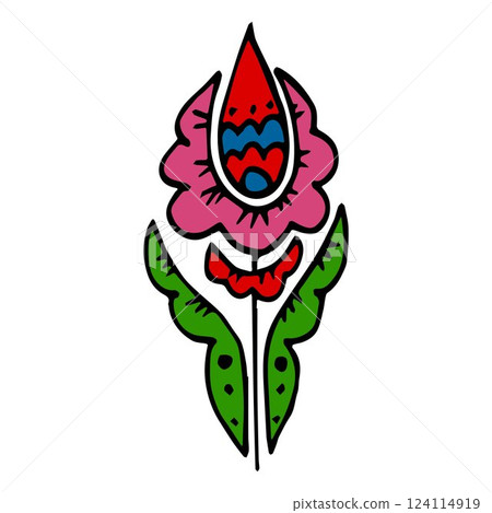 Textile template. Decorative folk element, decor Textile template. Decorative folk element, decor 124114919