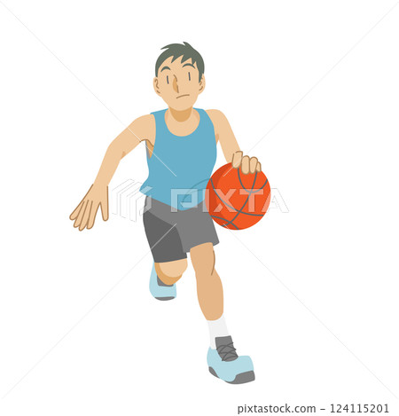 男孩練習籃球 男孩練習籃球 124115201