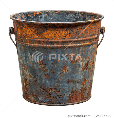 old bucket on a white background 124115620