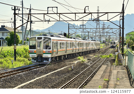 Railway JR East: Shinetsu Line 143M 211 series A-33 Isobe Station 124115977