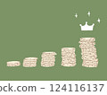 帶有皇冠標記的硬幣插圖（綠色） 124116137