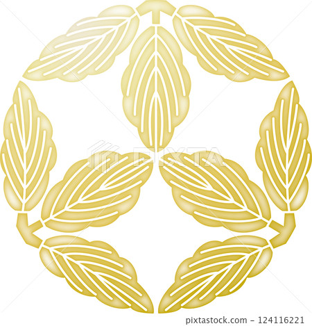 Family crest: Nine Oak Leaves [Gold] 124116221