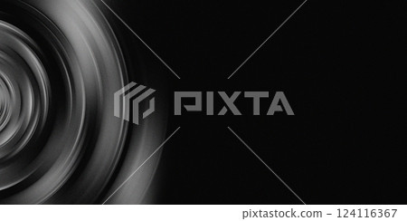 Spin blur effect in black and white colors with grainy texture 124116367