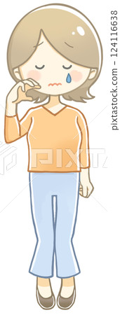 女人流淚的插畫 124116638
