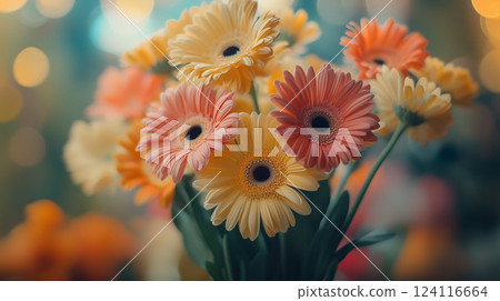 Orange flower background material (Generative AI) 124116664