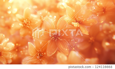 橘色花朵背景素材（生成式 AI） 124116668
