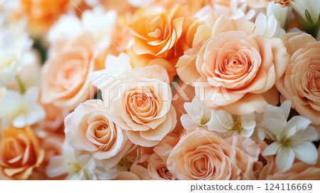 Orange flower background material (Generative AI) 124116669