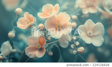 Pink flower background material (Generative AI) 124116826