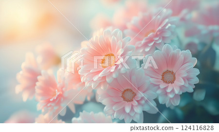 Pink flower background material (Generative AI) 124116828