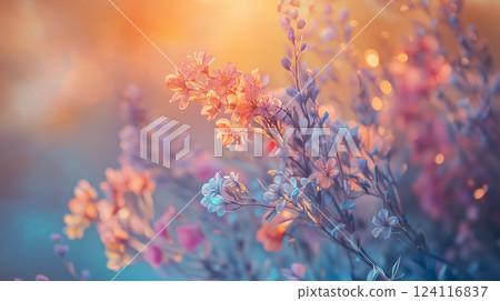 粉紅色花朵背景素材（生成式 AI） 124116837