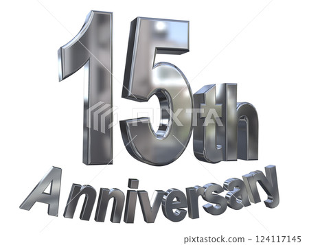 3DCG 文字“15 週年/15 週年紀念標誌閃耀” 124117145