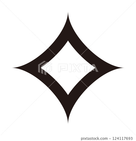 Vector illustration of glittering icon with AI image, black line drawing Vector illustration of glittering icon with AI image, black line drawing 124117693