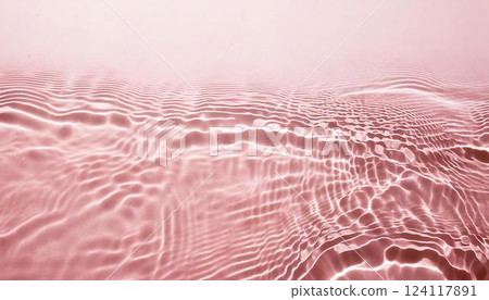 Expression of moisture such as lotion and beauty serum. A beautiful background with transparent lotion and beauty serum, and bright pink water bubbles spreading out. 124117891