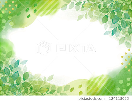 Watercolor hand drawn fresh green simple frame background Watercolor hand drawn fresh green simple frame background 124118033