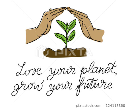 A hand-drawn eco-friendly vector illustration A hand-drawn eco-friendly vector illustration 124118868