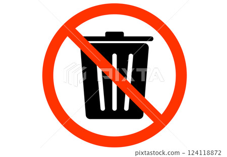 Simple icon of no littering sign 124118872