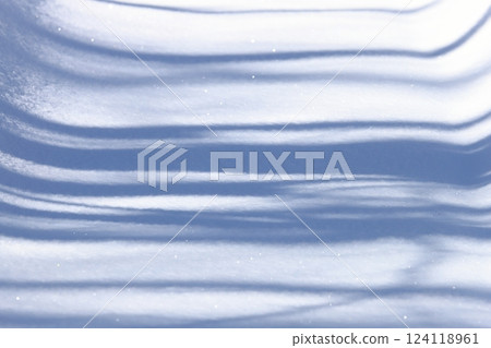 Winter in Hokkaido: Tree shadows reflected in the snow Winter in Hokkaido: Tree shadows reflected in the snow 124118961