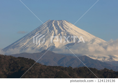 冬日早晨從伊豆長岡溫泉看到的富士山 冬日早晨從伊豆長岡溫泉看到的富士山 124119136