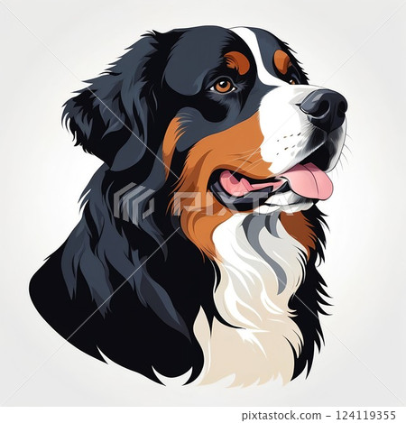 伯恩山犬思考的插圖 124119355