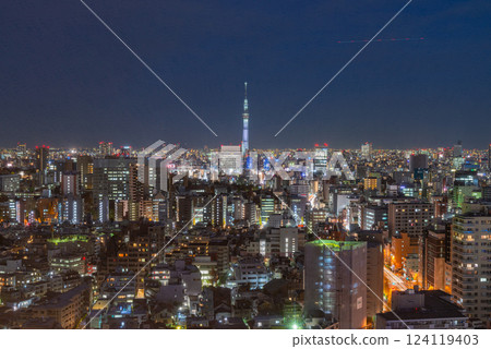 Scenery with Tokyo Skytree Night view Scenery with Tokyo Skytree Night view 124119403