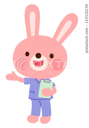 A rabbit nurse/doctor wearing a scrub A rabbit nurse/doctor wearing a scrub 124120239