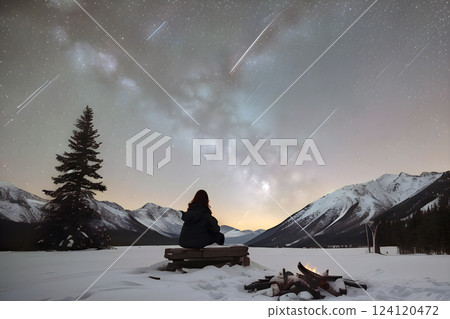 Starry sky camping night Starry sky camping night 124120472