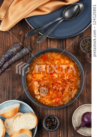Ukrainian borsch,traditional soup. Ukrainian borsch,traditional soup. 124120801