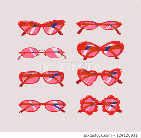 Sunglasses collection pink and red 124120931