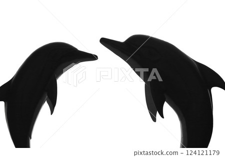 Black and white photo of dolphin. Black and white photo of a dolphin jumping Black and white photo of dolphin. Black and white photo of a dolphin jumping 124121179
