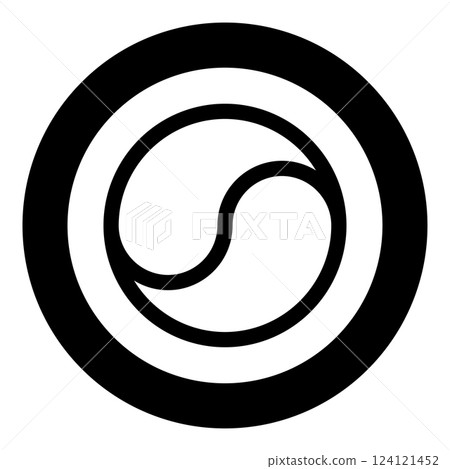 Yin Yang Taoism symbol harmony equilibrium concept icon in circle round black color vector illustration image solid outline style Yin Yang Taoism symbol harmony equilibrium concept icon in circle round black color vector illustration image solid outline style 124121452