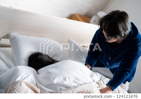 Girl woken up in the morning Girl woken up in the morning 124121676