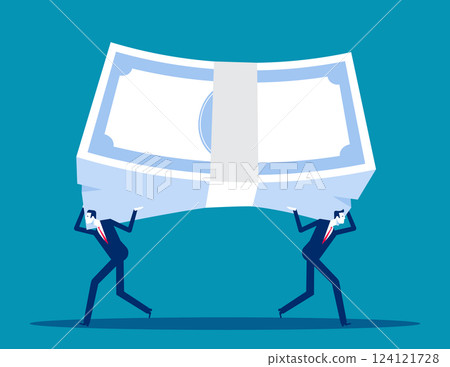 Tow business person are in opposite direction in investment 124121728