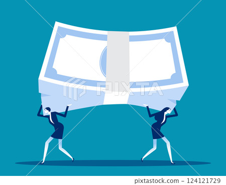 Tow business person are in opposite direction in investment Tow business person are in opposite direction in investment 124121729