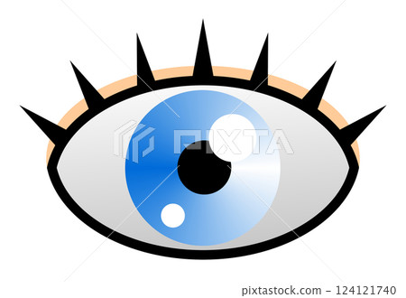 眼科醫生眼中戴著彩色隱形眼鏡的大眼球插圖 眼科醫生眼中戴著彩色隱形眼鏡的大眼球插圖 124121740