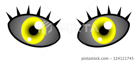 眼科醫生眼中戴著彩色隱形眼鏡的大眼球插圖 眼科醫生眼中戴著彩色隱形眼鏡的大眼球插圖 124121745