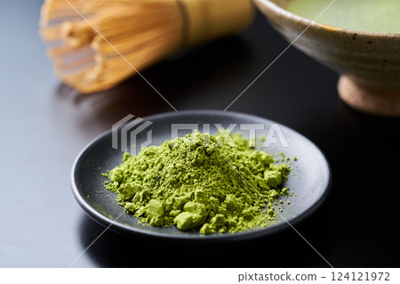 Matcha served on a plate 124121972
