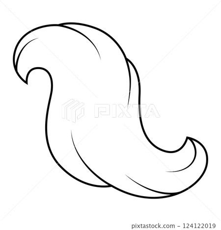 Wave line curl. Swirly abstract fur or hair. 124122019