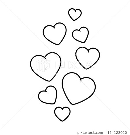 illustration of hearts. Happy Valentine Day image. 124122020