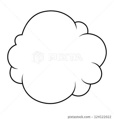 Illustration of cloud. Cartoon cute image of overcast sky. 124122022