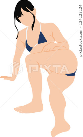 Illustration of a woman in a swimsuit posing Illustration of a woman in a swimsuit posing 124122124