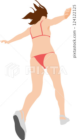 Illustration of a woman in a swimsuit posing Illustration of a woman in a swimsuit posing 124122125
