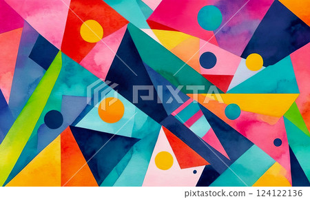 Bright abstract background of multicolor shape, colorful watercolor pattern 124122136