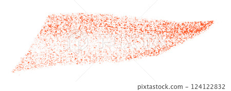 Separate red crayon brush strokes on transparent background 124122832