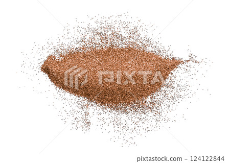Brown glitter powder isolated on transparent background. 124122844